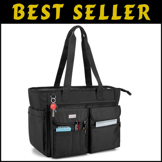 Elegant Teacher Bag with Dedicated Laptop Layer and Professional Organization