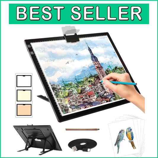 A3 Rechargeable LED Light Pad with Stepless Brightness for Artists & Crafters