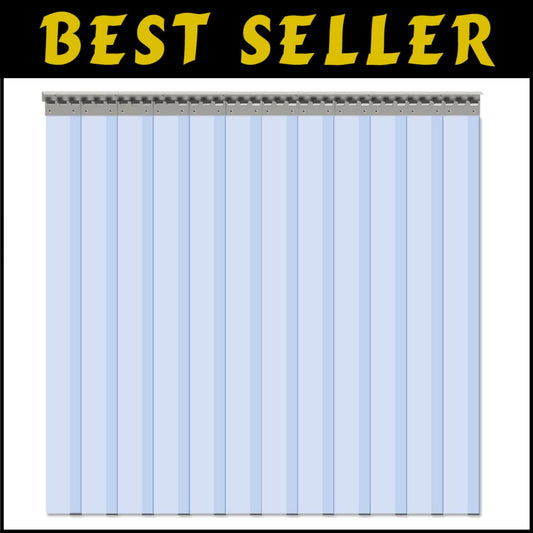 Modern Clear PVC Curtain Strips, 96" High x 72" Wide - 12PCS for Easy Install