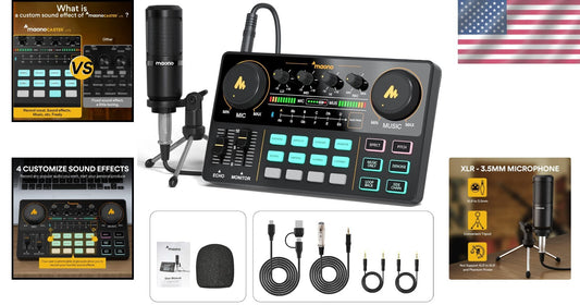 Multifunctional Podcast Equipment Bundle: Mixer, Mic, Effects & Live Streaming
