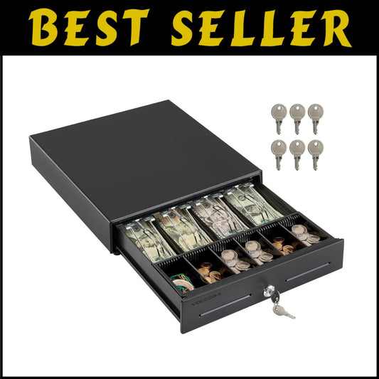 Versatile 13" POS Cash Drawer - 24V, Key-Lock, Ideal for Small Businesses