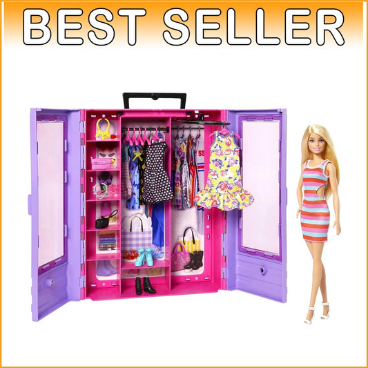 Doll Wardrobe Organizer: Fashionistas Ultimate Closet with 3 Stylish Outfits