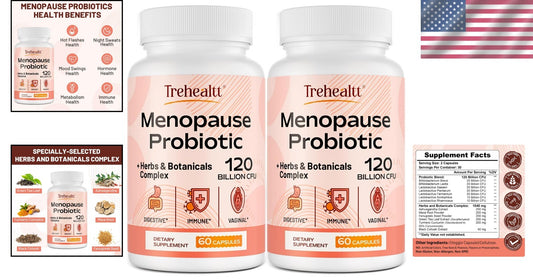 Vegan Menopause Supplement – 120 Capsules for Hot Flashes & Mood Balance