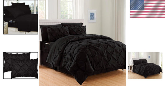 Full/Queen Luxury 8-Piece Comforter Set with Pocketed Sheets - Effortlessly Soft