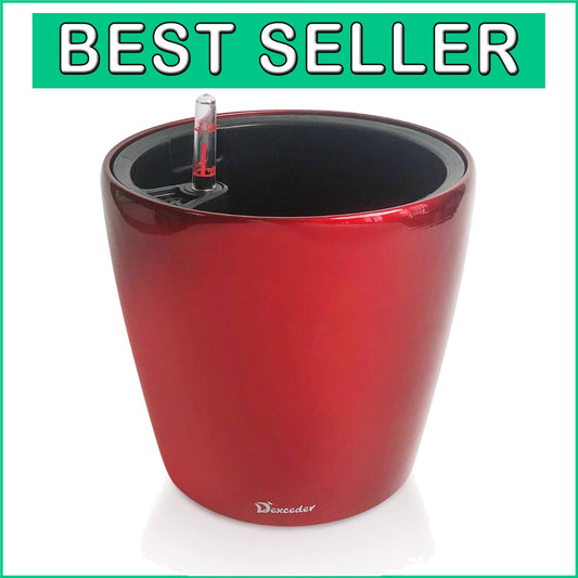3L High Gloss Self-Watering Planter 9x8 Inches - Indoor/Outdoor Plant Care