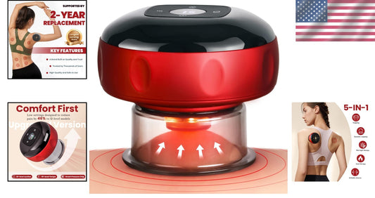 5-in-1 Electric Cupping Therapy Set with 20-Level Temperature Control and Red...