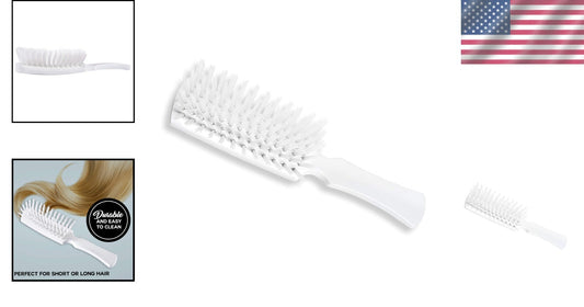 Stylish White Nylon Hairbrush with Durable Handle for Easy, Gentle Grooming