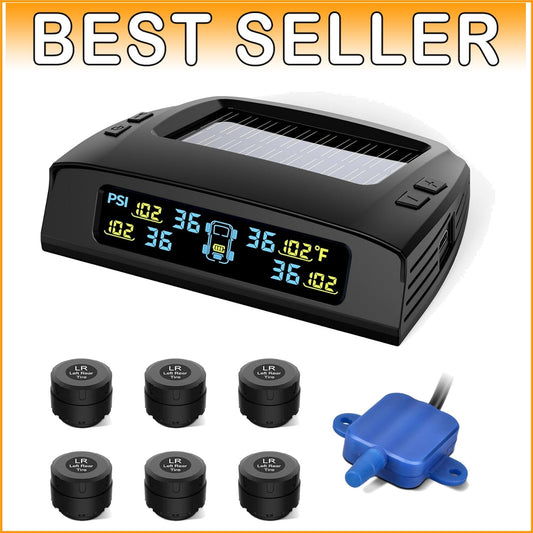 Advanced Solar TPMS for RV Trailers - 6 Sensors, 50ft Range, Energy Efficient