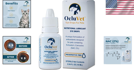 Pet Eye Care Drops with N-Acetyl-L-Carnosine - Natural Formula for Clarity, 16mL