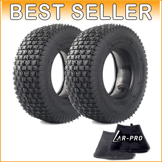 Robust 6-Inch Tire and Inner Tube Pair - Ideal for Dirt Quads & Wheelbarrows