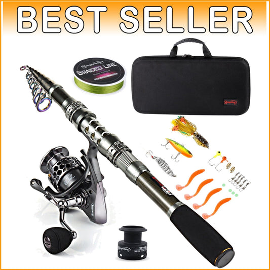 Versatile Fishing Pole & Reel Combo with Carrier Bag - Perfect for Bass & Trout