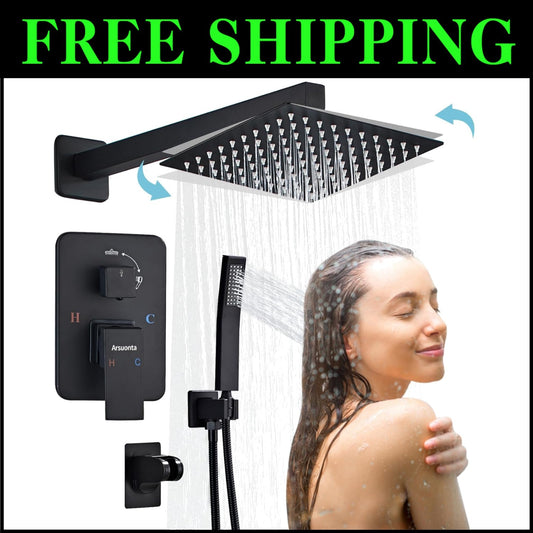 Durable Stainless Steel Shower Faucet Set with Pressure-Balanced Handheld Shower