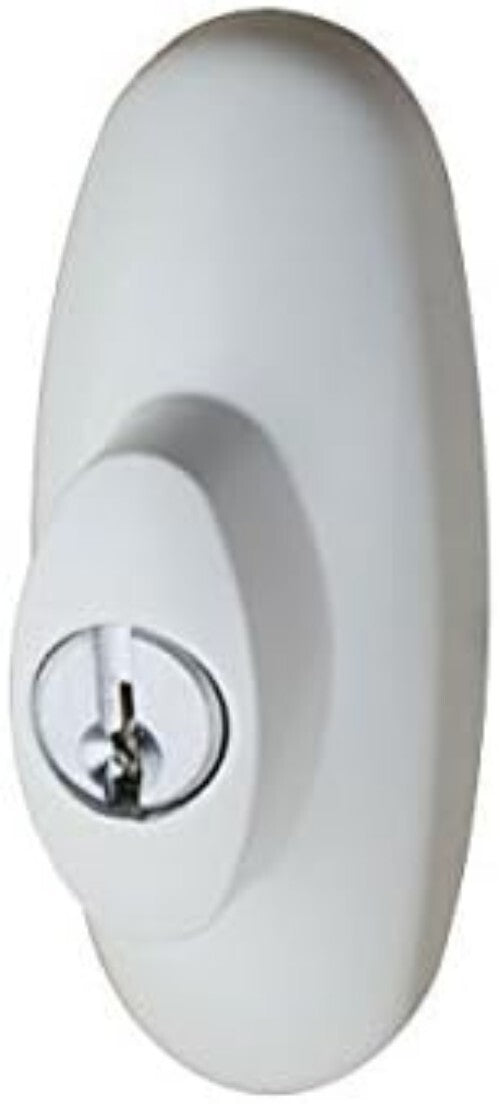 Durable White Key Lock Assembly for Exterior Sliding Doors - Easy Touch Control