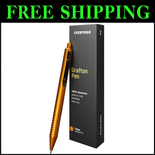 Premium Taipan Orange Full Click Pen for Professionals - Refillable Gel Ink