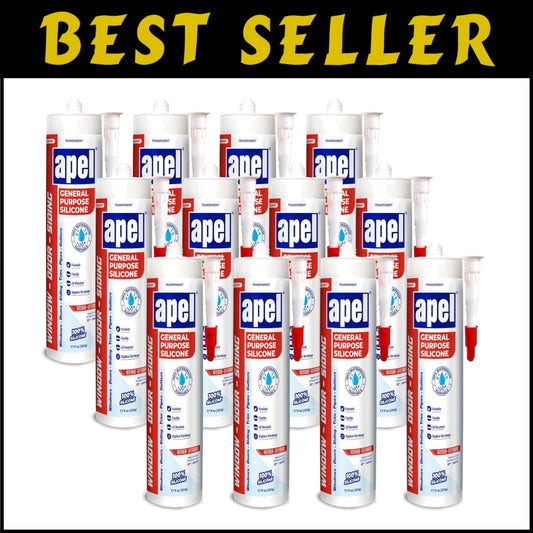 Flexible 100% Silicone Waterproof Sealant - 12 x 7.7 fl. oz for Ultimate Sealing
