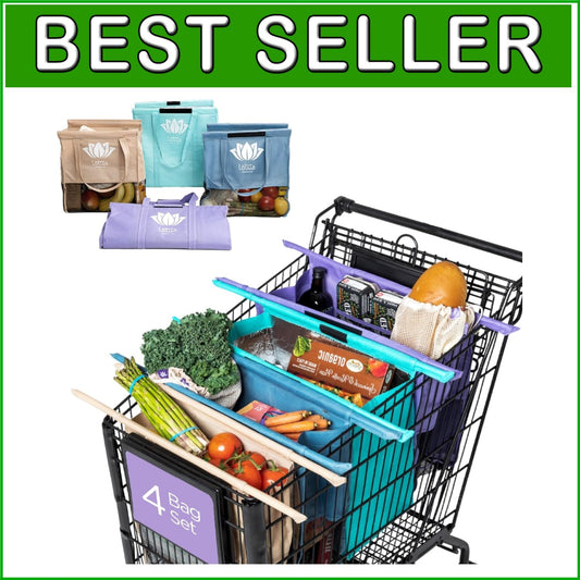 Foldable Colorful Shopping Bags Set - Insulated Cooler & Egg Holders Included