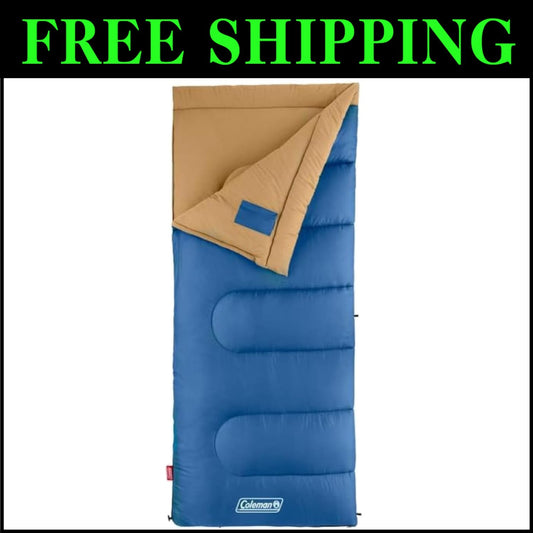 Adult Rectangular Sleeping Bag with No-Snag Zipper – Ideal for Camping Trips