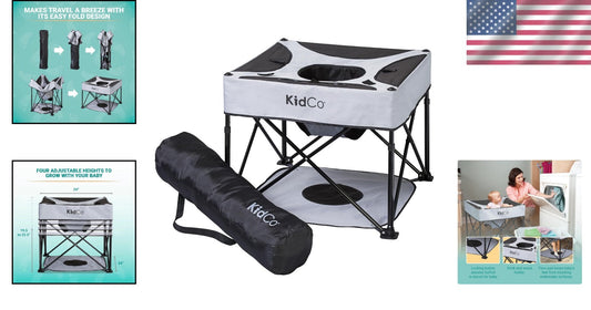 Midnight GoPod Folding Baby Chair with Adjustable Height - Ideal for Travel