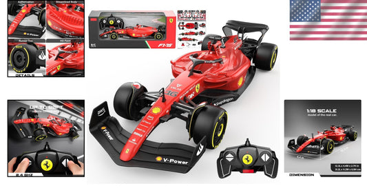 Detailed 1:18 Ferrari F1 75 Remote Control Car - High Gloss Finish for All Ages