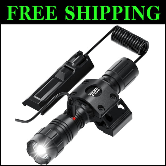 Rechargeable Tactical Light 1500 Lumens - 4 Modes with Pressure Switch & Mount