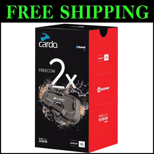 FREECOM 2X Motorcycle Bluetooth Headset - Live Intercom for Riders, Waterproof