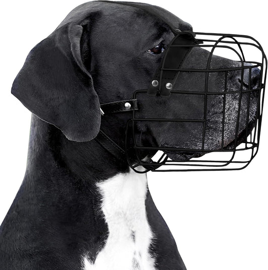 Durable Wire Basket Dog Muzzle for Great Danes - Breathable, Comfortable Fit