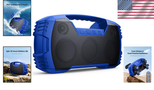Epic Portable Bluetooth Speaker - 32H Playtime & IPX7 Waterproof for Adventures