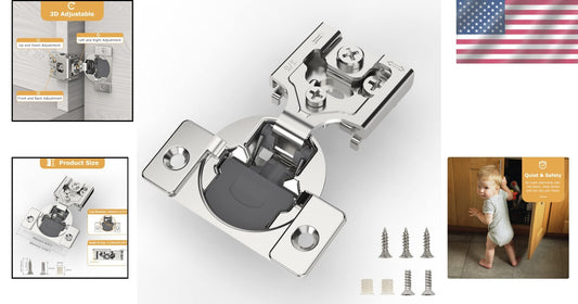 Quiet & Safe 20 Pieces 3/8 Inch Overlay Soft Close Cabinet Hinges - 105° Angle