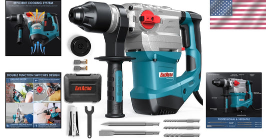 Durable Heavy Duty Rotary Hammer Drill with Vibration Control & Carrying Case