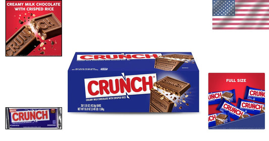 Delicious Milk Chocolate and Crisped Rice Bars - Full Size 1.55 oz, 36 Count