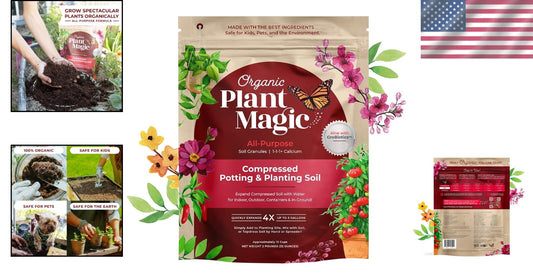 Compressed Coconut Coir & Worm Castings Soil - Expands to 3 Gallons of Nutrients