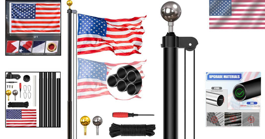 Durable 20FT Flag Pole Kit with 3x5 American Flag – Heavy Duty & Rust Resistant