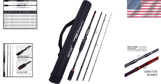 Ultralight 4-Piece Travel Fishing Rod with Case – 8ft for Saltwater & Freshwater