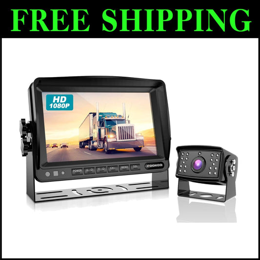 Professional 1080P Wired Backup System, 170° Wide Angle, IP69 Weatherproof