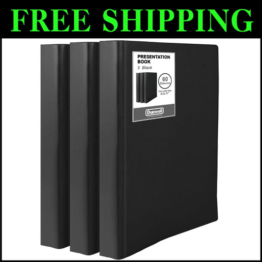 Customizable 60-Pocket Presentation Binder - Premium 8.5 x 11 Document Organizer