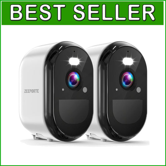 AI-Powered 2K Outdoor Security Cameras with Rechargeable Battery & Night Vision