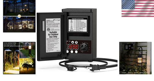 All-in-One Low Voltage 45W Transformer with Timer - Perfect for Outdoor Lighting