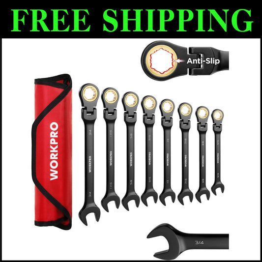Compact 8-Piece Black Electrophoretic Ratcheting Wrench Set - Ultimate Tool