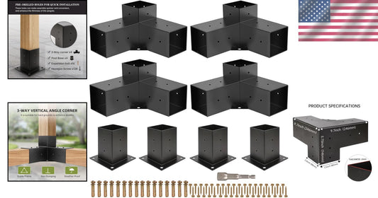 Heavy-Duty 3-Way Right Angle Corner Brackets for Elegant Gazebo Construction