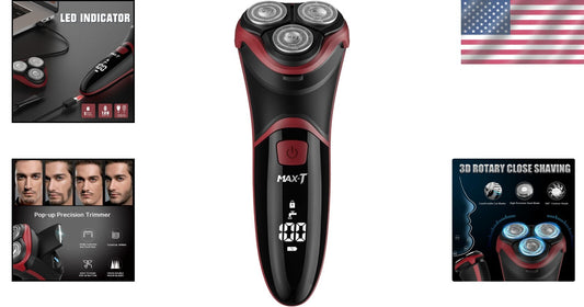 Cordless Rechargeable Men's Electric Shaver - Smooth 3D Shaving & Pop-up Trimmer