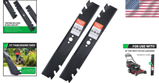 Efficient 30-Inch Mulching Blades for Toro Lawnmowers - 2-Pack Replacement