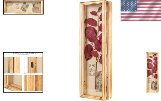 Versatile 25-Inch Wall-Mount Shadow Box for Collectibles and Floral Arrangements