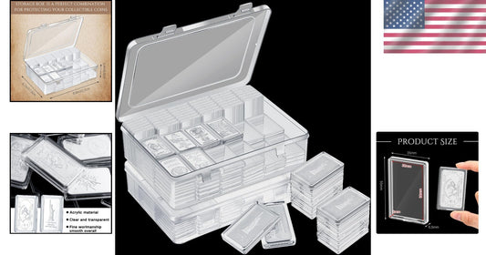 Comprehensive 200 Pcs Coin Holder Set with Strong Storage Box for Organization