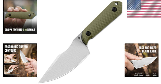 3.84” D2 Steel Harpoon Knife - Lightweight EDC Fixed Blade for Survival & Hiking