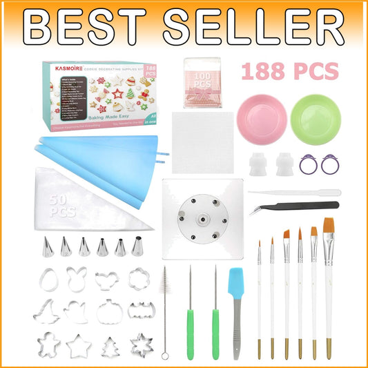 Creative Cookie Decorating Kit - 188 Tools, Holiday Cutters & Gift Box Included