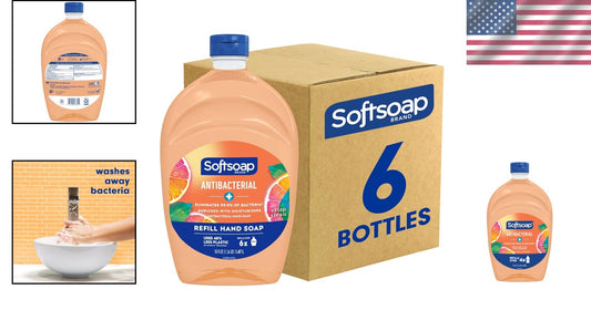 Moisturizing Antibacterial Hand Soap Liquid Refill – 6 Pack, 50oz, Crisp Clean