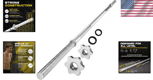 Versatile 60” Straight Barbell & 47” EZ Curl Bar Set - Smooth Workout Experience