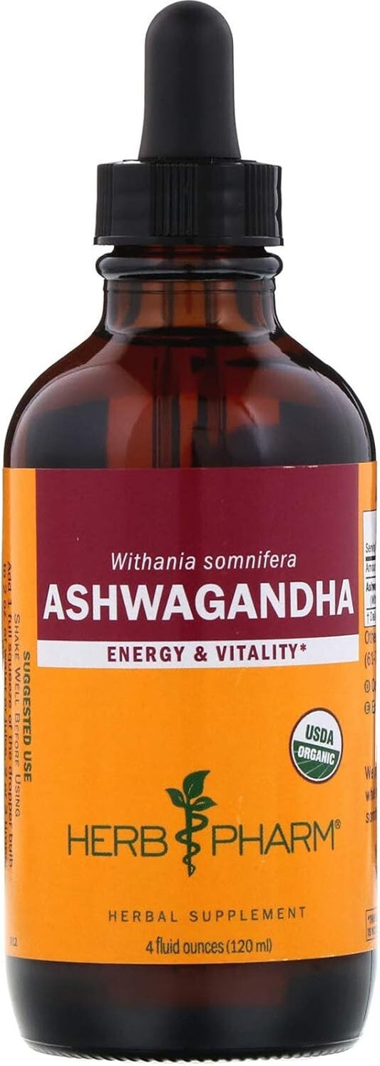 Pure Organic Ashwagandha Extract in Easy-Drop Formula - 4oz for Stress Relief
