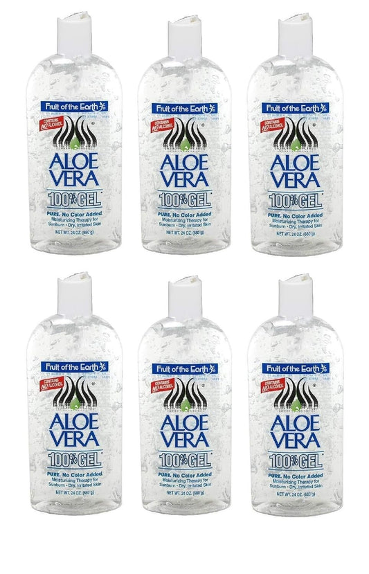 Aloe Vera Gel Pump - 24oz, 6 Pack, Protective Moisturizer for All Skin Types