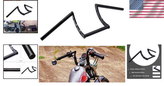 Universal 22mm Z Bars for Softail, Dyna & Sportster - Premium Black Finish